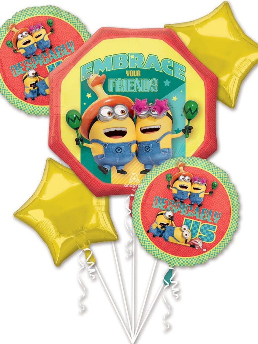 Despicable Me 4 Balloon Bouquet - 5 Piece Set